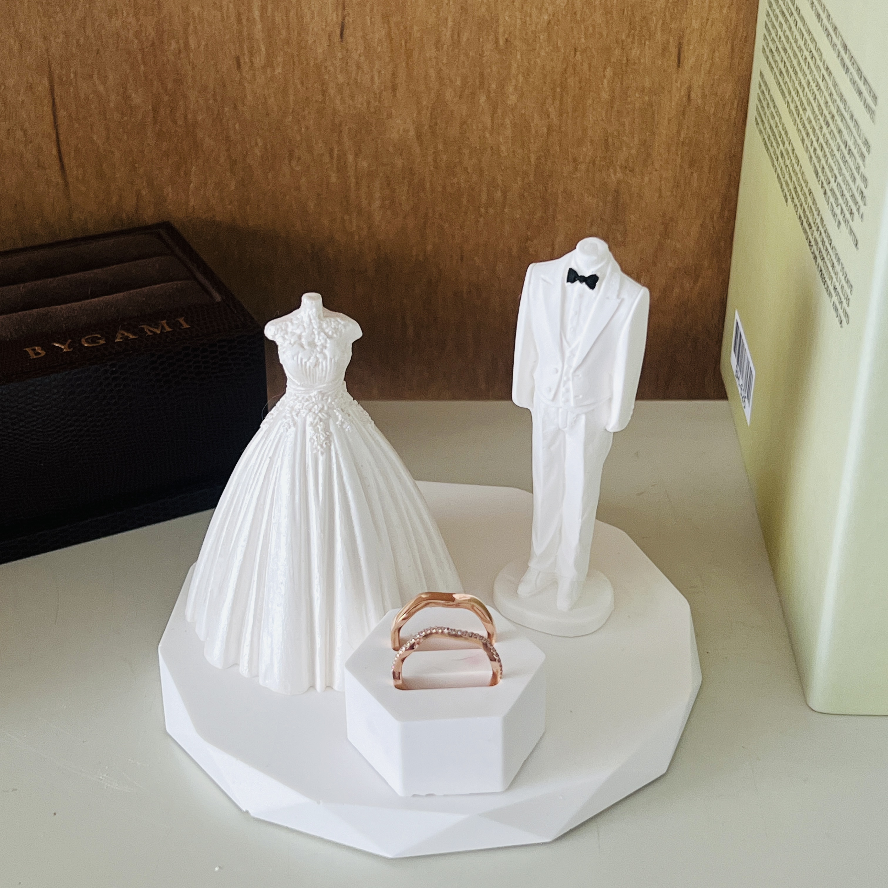 [무료 선물 포장] 신랑 신부 석고 오브제