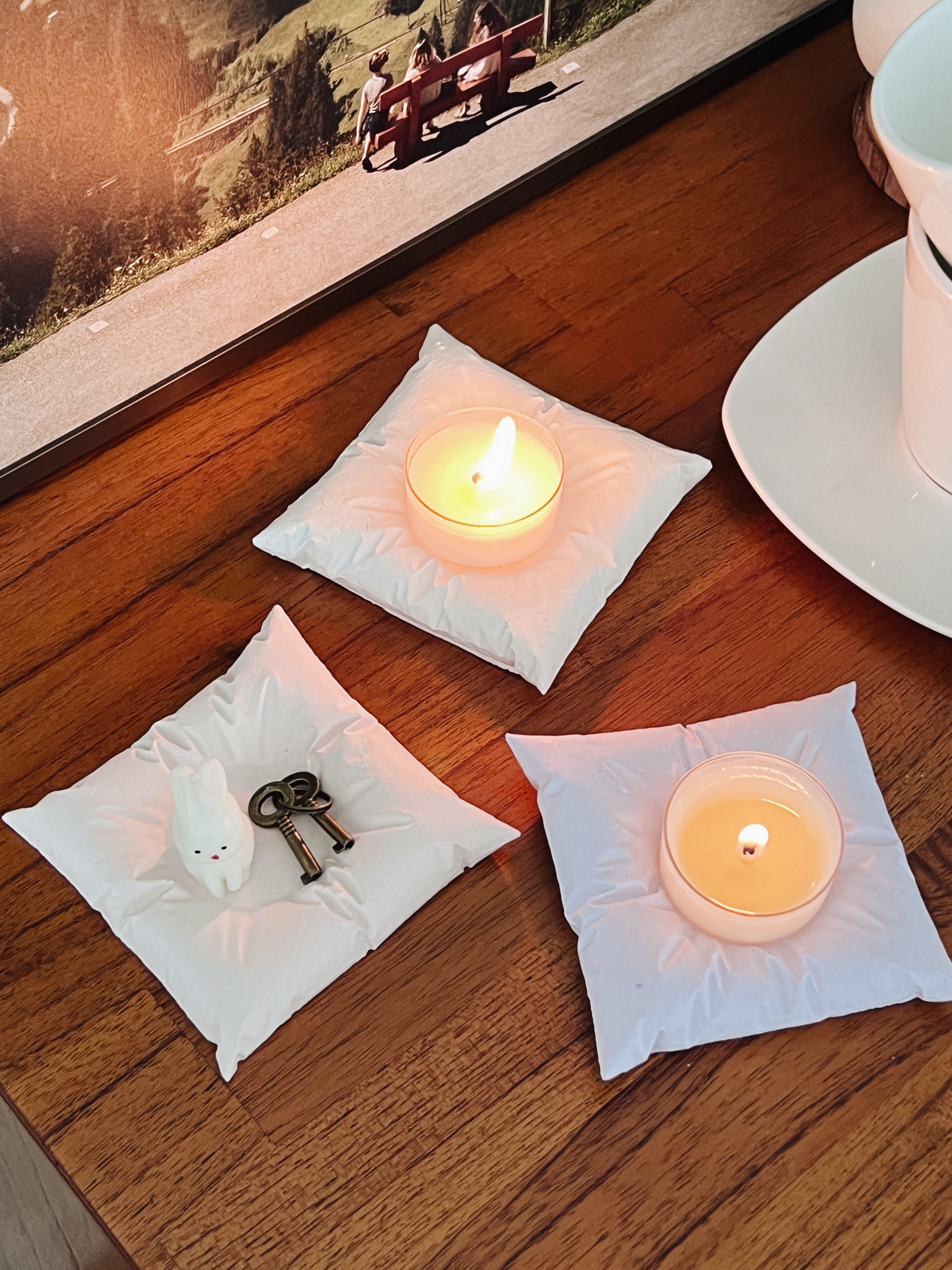 [무료 선물 포장] 쿠션 티라이트 홀더 무드 컷 3