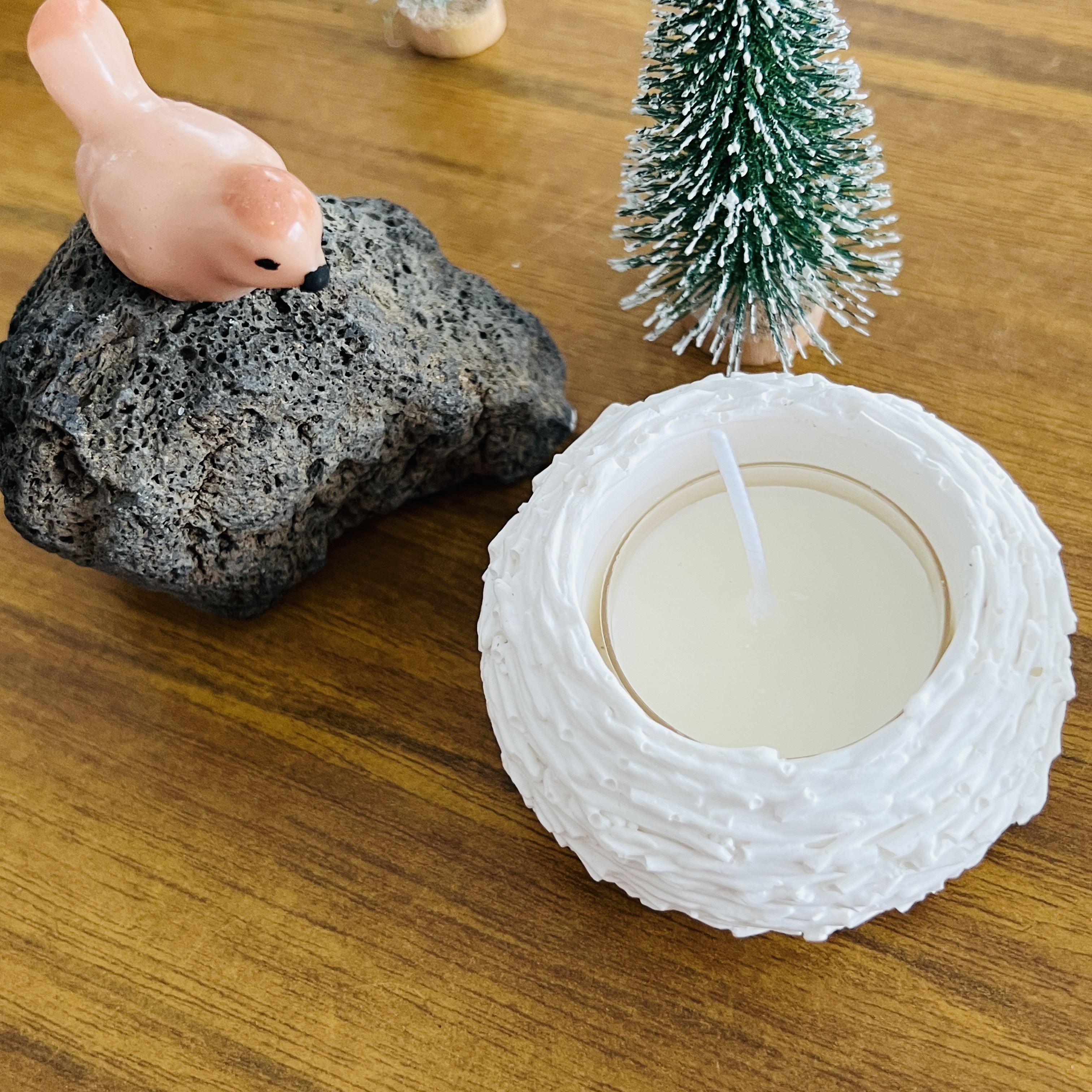 [무료 선물 포장] 둥지 티라이트 홀더 무드 컷 3